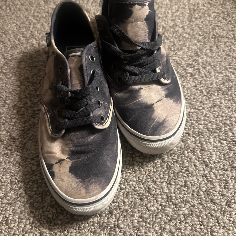Vans Black and Cream Tie-Dye Sneakers